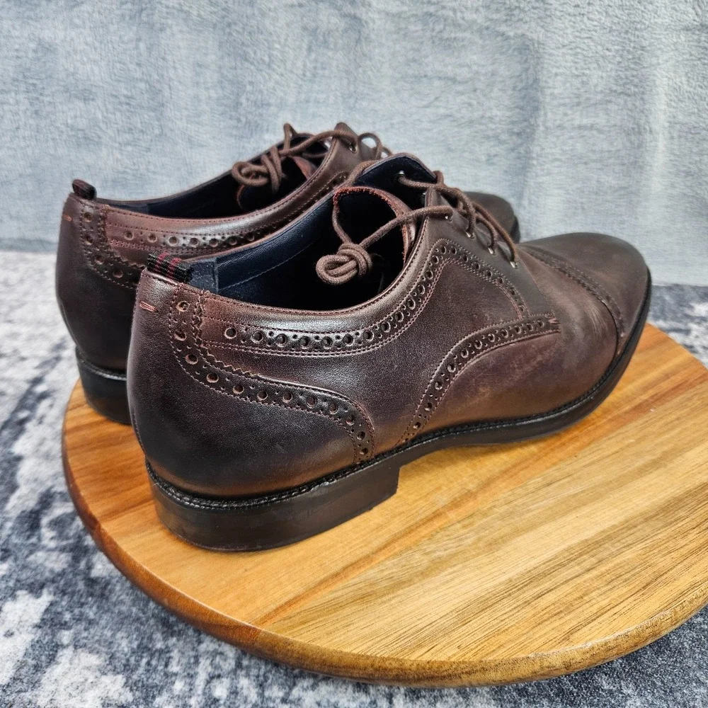 Cole Haan Jefferson Grand 2.0 Oxford Shoes Mens 10.5 M Brown Leather Cap Toe